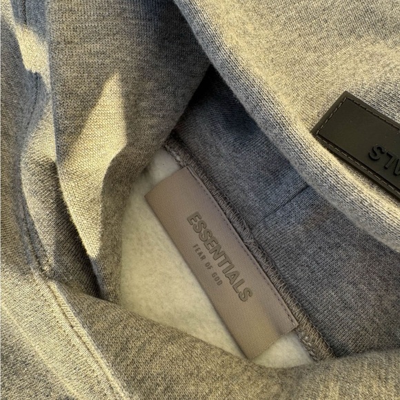 Essentials " Dark Oatmeal" Pullover Hoodie - Picture 4 of 4